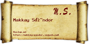 Makkay Sándor névjegykártya
