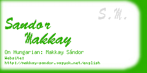 sandor makkay business card